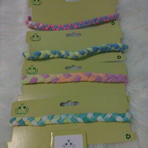 FROG SAC 4 Adjustable Braided Headbands for Girls, Rainbow Tie Dye Braid